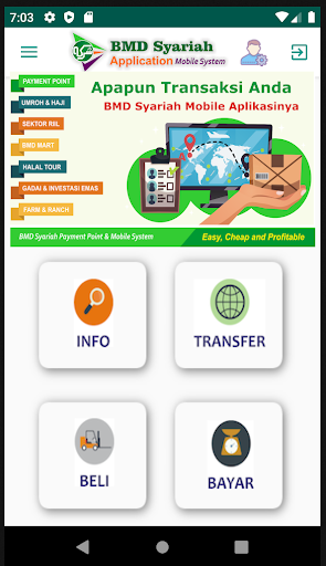 Android application BMD Syariah Mobile System screenshort