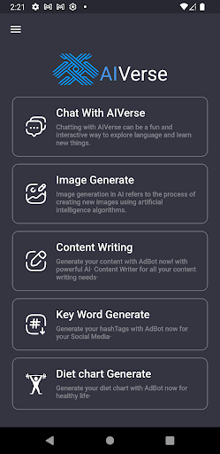 Screenshot of AI Verse