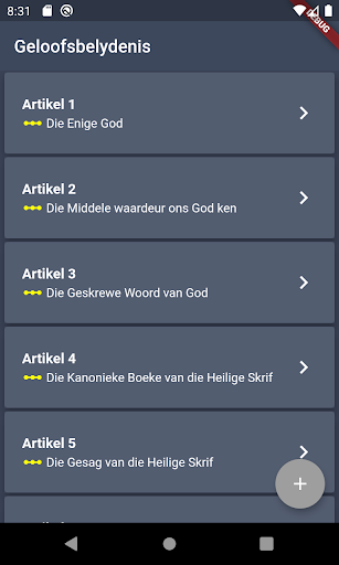 Android application Nederlandse Geloofsbelydenis screenshort