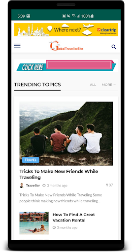 GlobalTravelSite Screen 3