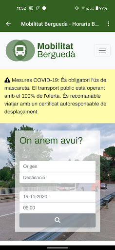 Android application Mobilitat Berguedà - Horaris B screenshort