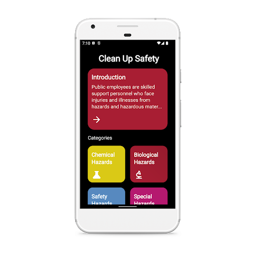Android application CSEA CleanUpSafety screenshort