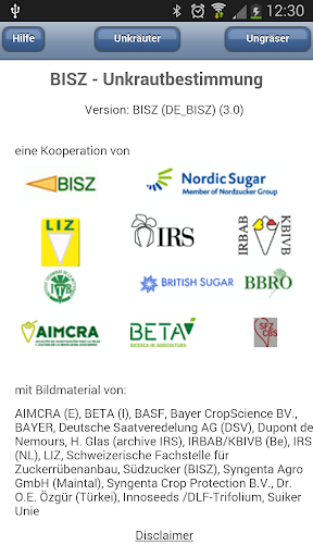 Android application BISZ-Unkrautbestimmung screenshort