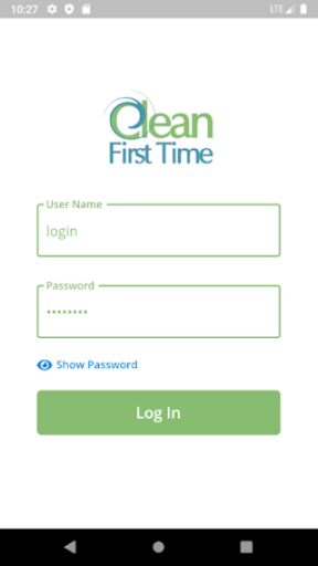 Android application Clean First Time screenshort