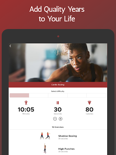 Screenshot of Training Plan for Over 50s