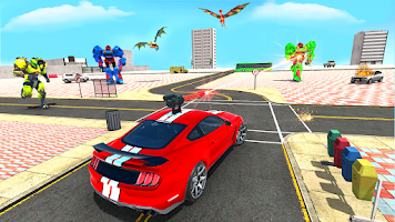 Flying dino car transform game