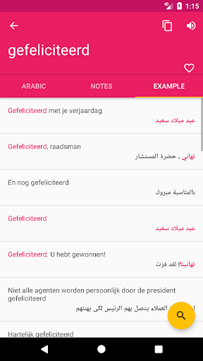 Arabic Dutch Dictionary Screen 3