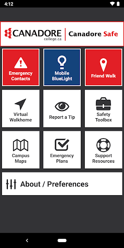 Android application Canadore Safe screenshort