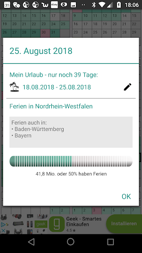 Bundesferien, Ferien+Feiertage Screen 3