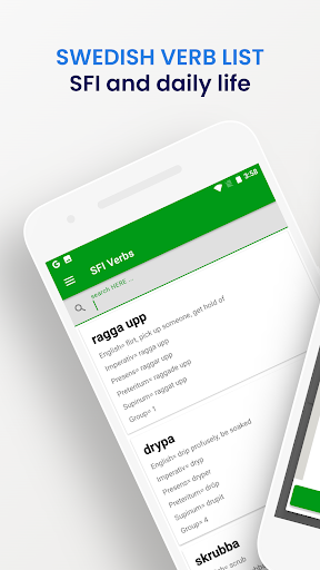 Android application Common Swedish Verb List screenshort