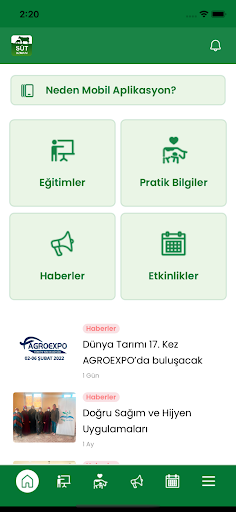 Android application Süt Uzmanı screenshort