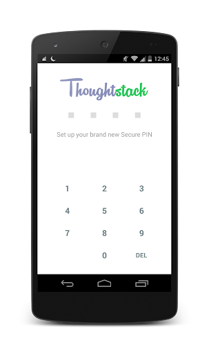 Android application ThoughtStack Diary with PIN screenshort