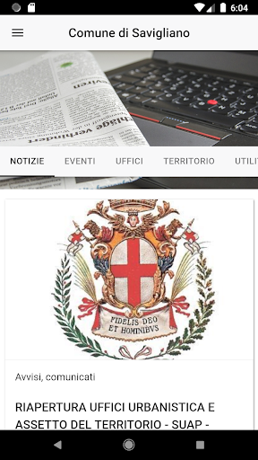 Android application Comune di Savigliano screenshort