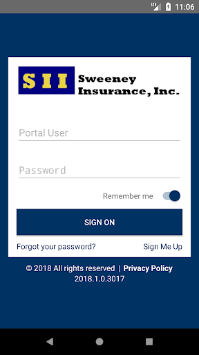 Android application Sweeney Insurance Online screenshort