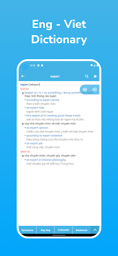 Android application ProDict - Eng Viet Dictionary screenshort