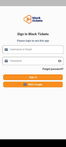 Android application Blocktickets screenshort