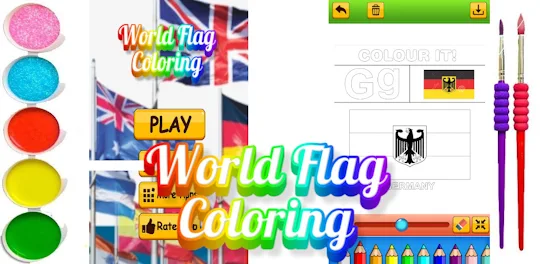 world flag coloring game