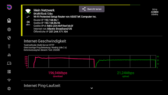 Speed Test WiFi-Analyzer Screenshot