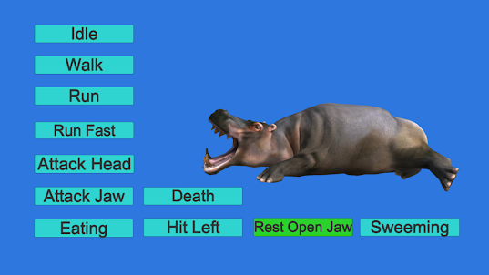 Hippopotamus Idle Swim Run