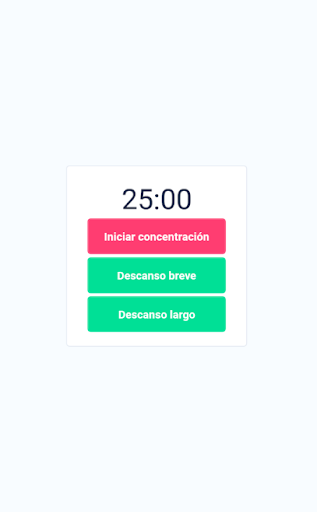 Android application Pomodoro simple screenshort