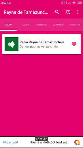 Android application radio reyna de tamazunchale MX screenshort