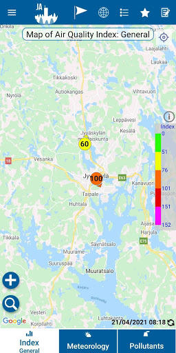 Android application JyvaskylaAir screenshort