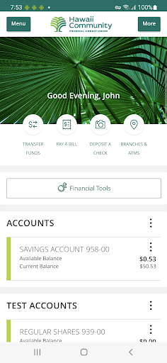 Hawaii Community FCU Mobile Screen 2