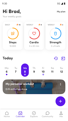 Android application The Gym Hub screenshort