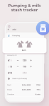 screenshot of Breastfeeding tracker Pump log
