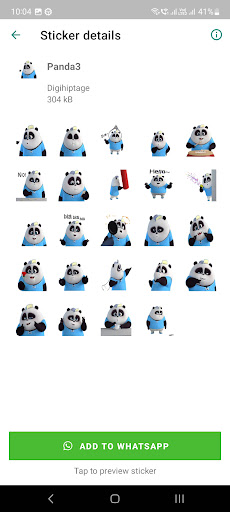 Android application Panda WASticker screenshort