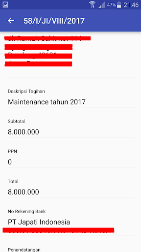 Android application Tagihan Digital (TD) screenshort