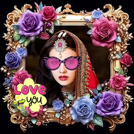 Lovely flower photo frame logo