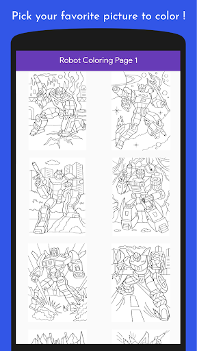 Android application Robot Coloring Book screenshort