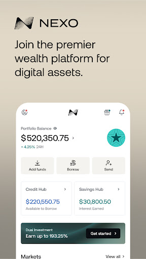 Screenshot of Nexo: Crypto Wealth Platform