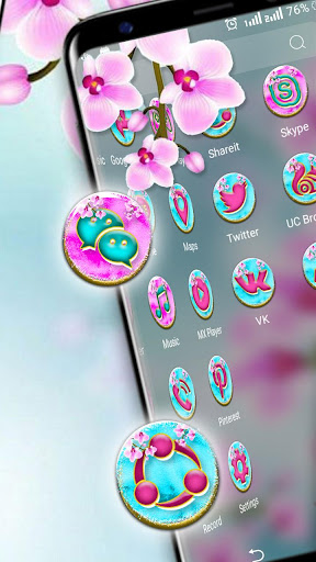Pink Orchid Flower Theme Screen 3