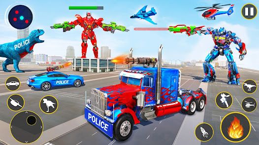 Police Truck Robot Game – Dino  screenshots 2