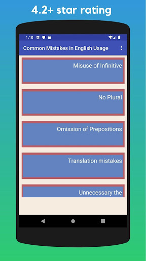 Android application Common English Mistakes screenshort
