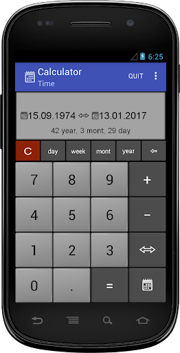 Android application CalculTime PRO screenshort