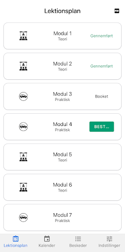 Android application Køreskoleguide screenshort