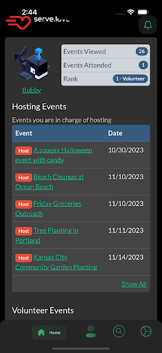 Android application Serve.Love screenshort