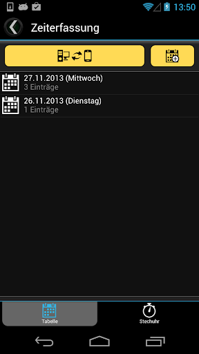 Time-Tracker Mobile Screen 2