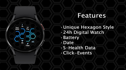 Android application Hexagon - Digital Watch 24h screenshort