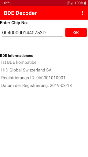 Android application BDE Decoder screenshort
