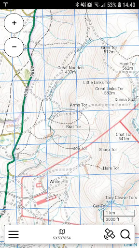 Android application Dartmoor Outdoor Map Pro screenshort