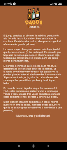 Android application Dados screenshort
