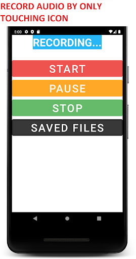 One Touch Voice Recorder Screen 2