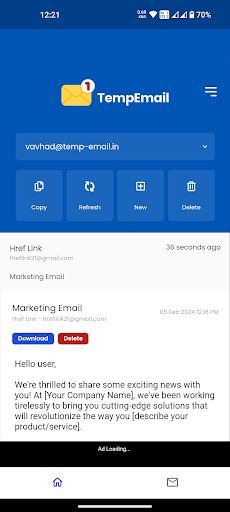 Temp email - Disposable email Screen 2
