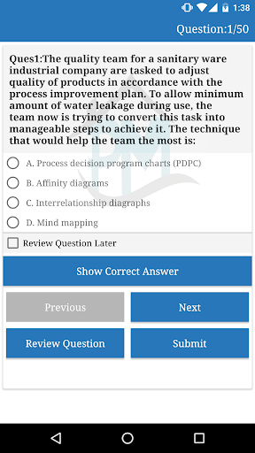 PMP Exam Simulator Screen 3