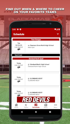 Hinsdale Central Athletics Screen 2