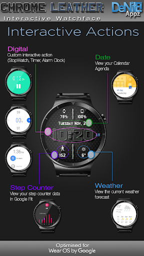 Chrome Leather HD Watch Face Screen 2